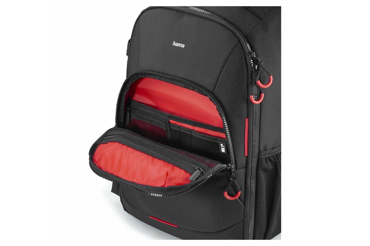 Hama Ohio 190 Camera Backpack | Black/Red-6