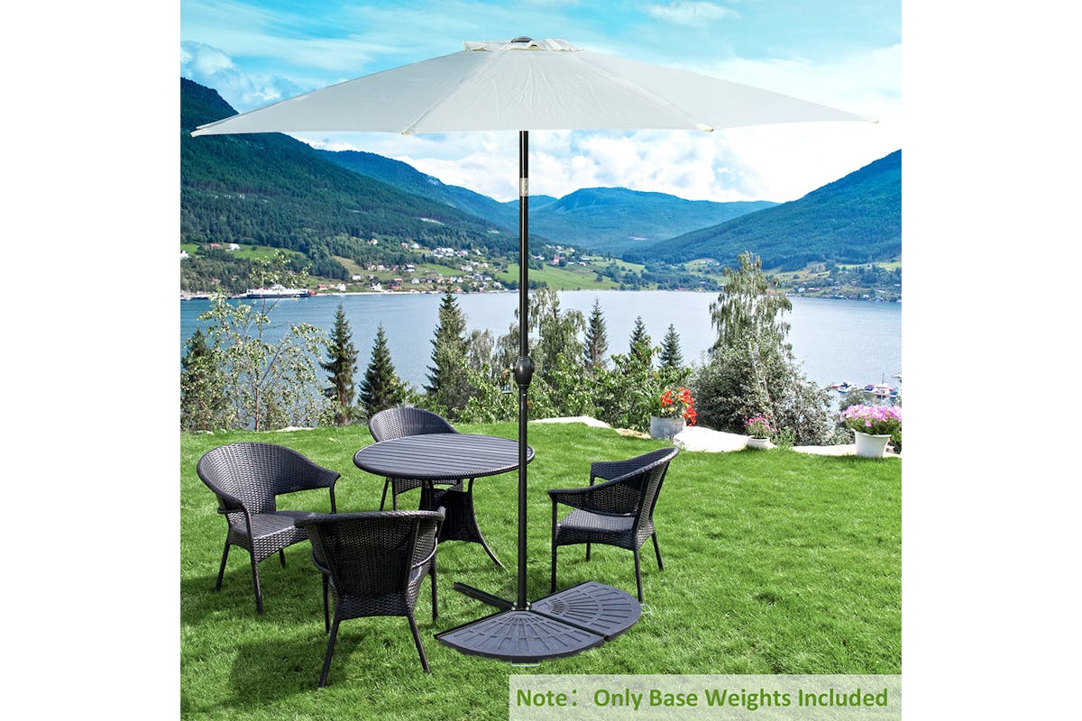 Outsunny Umbrella Patio Stand Holder | bronze | 2 Pieces-2