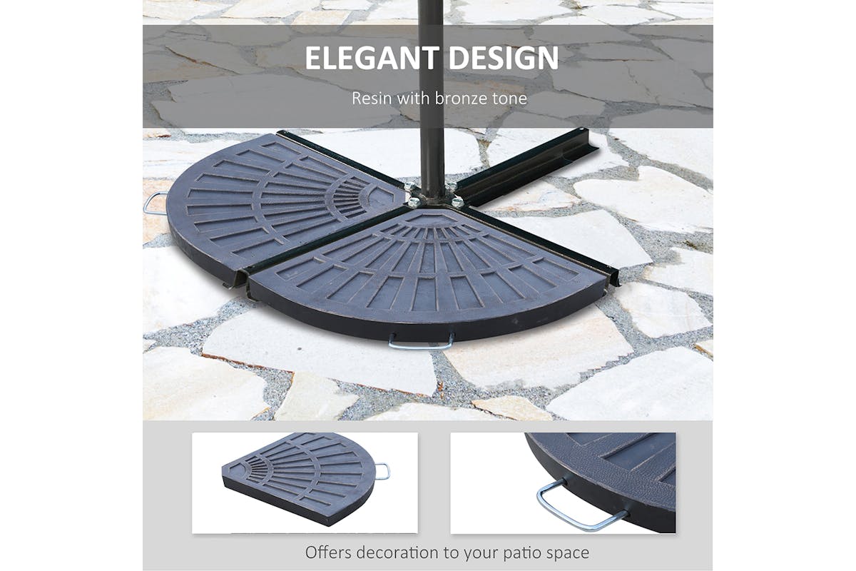 Outsunny Umbrella Patio Stand Holder | bronze | 2 Pieces-3