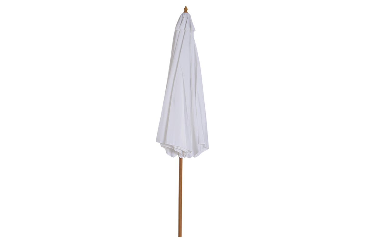 Outsunny Round Wooden Sun Parasol Umbrella | Cream White-7