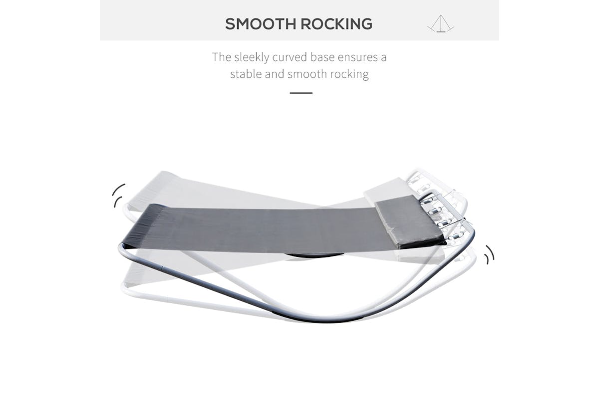 Outsunny Outdoor Double Rocking Bed Hammock | Grey-4