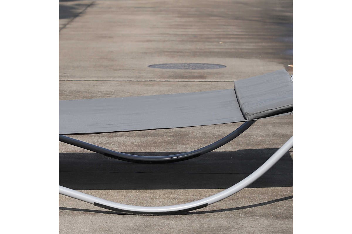 Outsunny Outdoor Double Rocking Bed Hammock | Grey-7