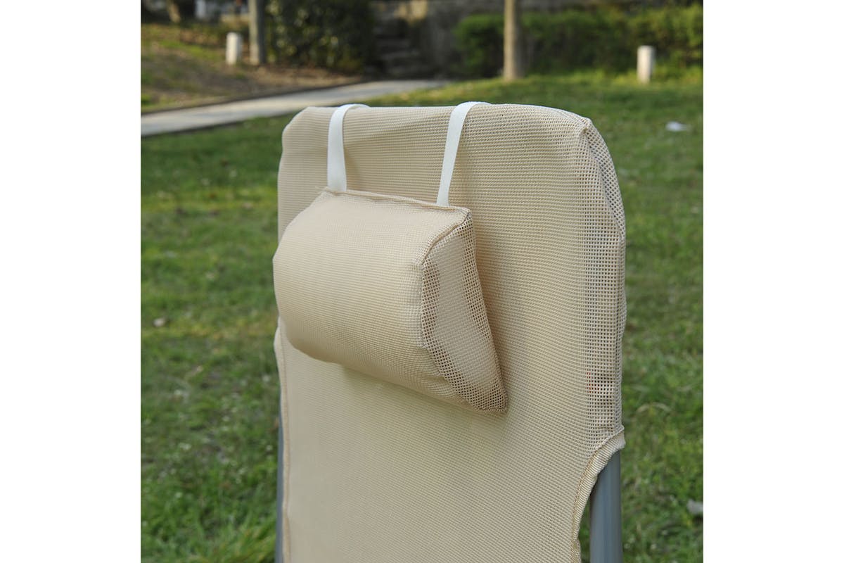 Outsunny Adjustable Sun Lounger | Beige-7