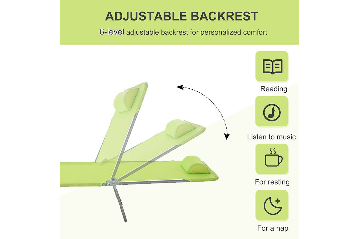 Outsunny Garden Lounger | Light Green-3