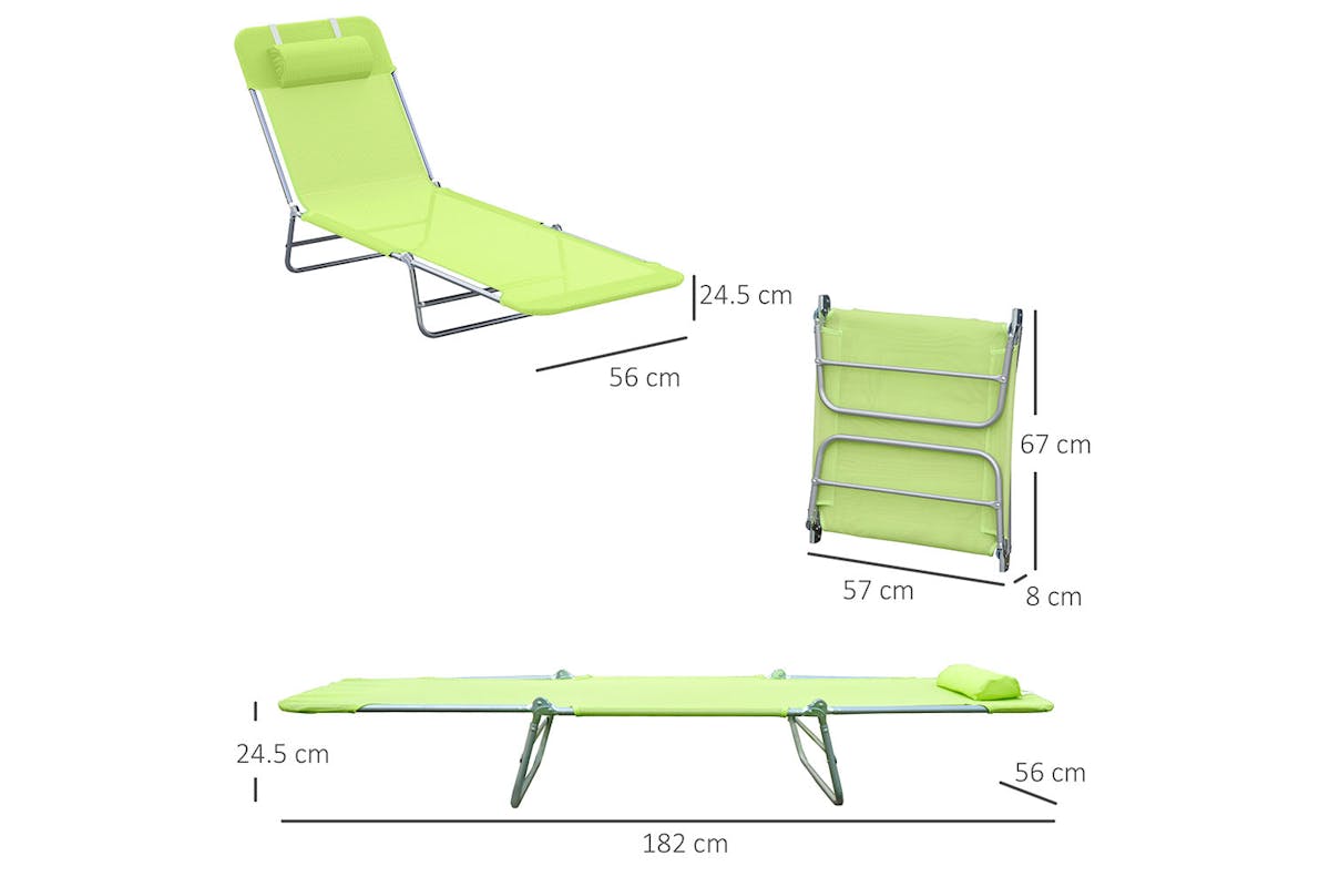 Outsunny Garden Lounger | Light Green-5