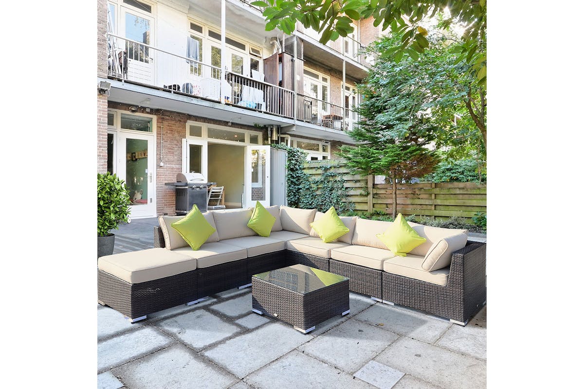 Outsunny Rattan Sofa Set | Brown | Set of 8-2