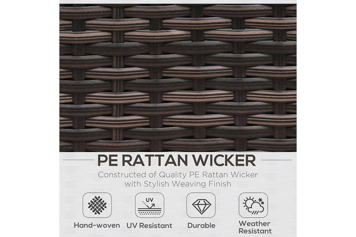 Outsunny Rattan Sofa Set | Brown | Set of 8-3