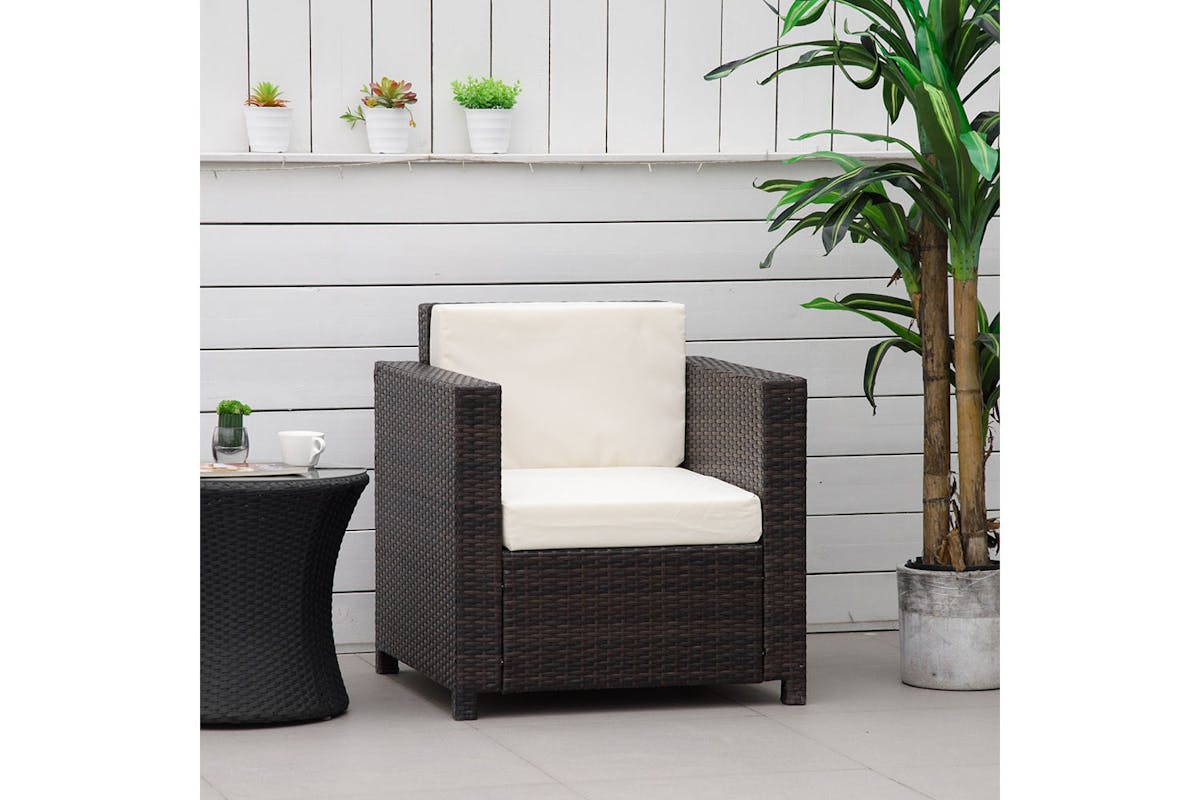 Outsunny Rattan Single Sofa Chair | Mixed Brown-2