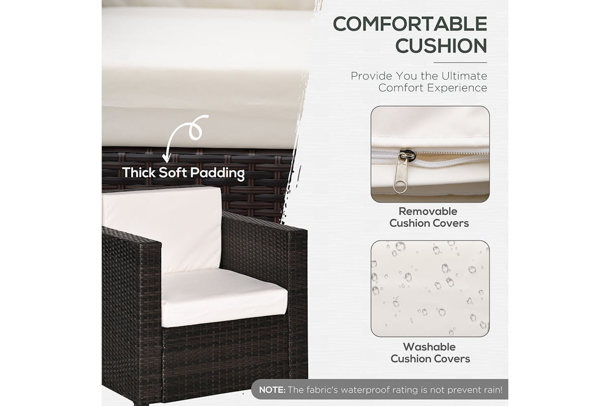 Outsunny Rattan Single Sofa Chair | Mixed Brown-4