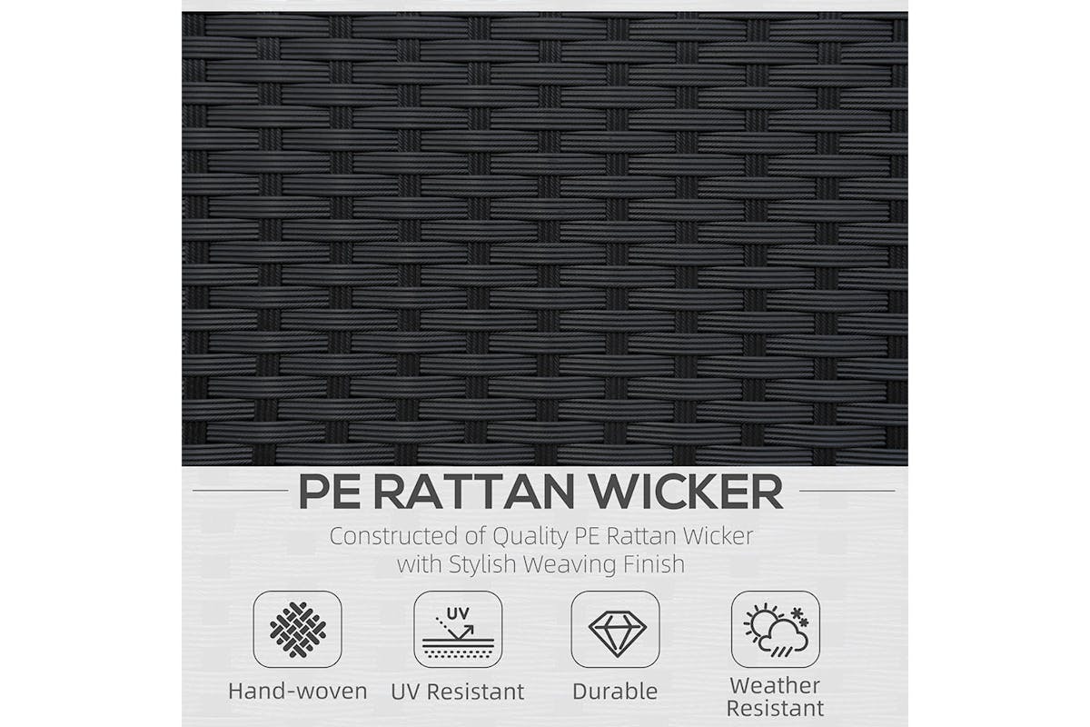 Outsunny Rattan Single Sofa Chair | Mixed Black-3