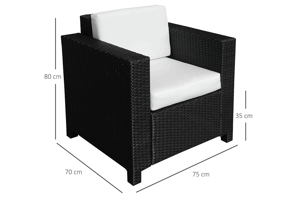 Outsunny Rattan Single Sofa Chair | Mixed Black-8
