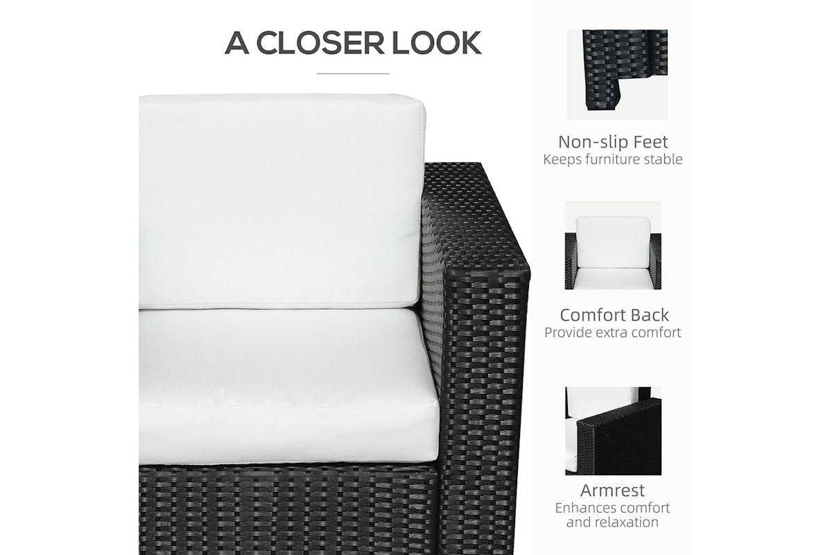 Outsunny Rattan Single Sofa Chair | Mixed Black-5