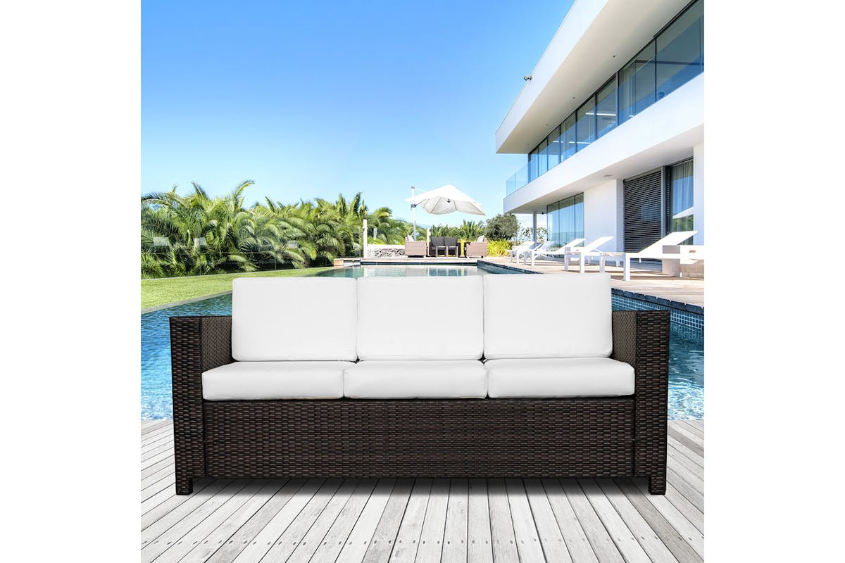 Outsunny 3 Seater Sofa | Rattan | Brown-2
