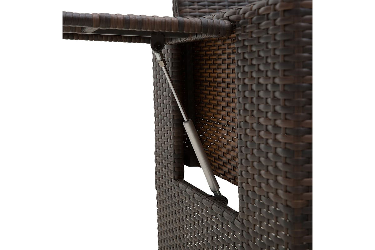 Outsunny 2-Seater Rattan Day Bed with Drink Trays | Brown-8