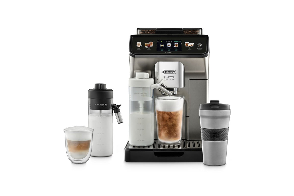 De'Longhi Eletta Explore Fully Automatic Bean-to-Cup Coffee Machine | ECAM450.86.T | Titanium