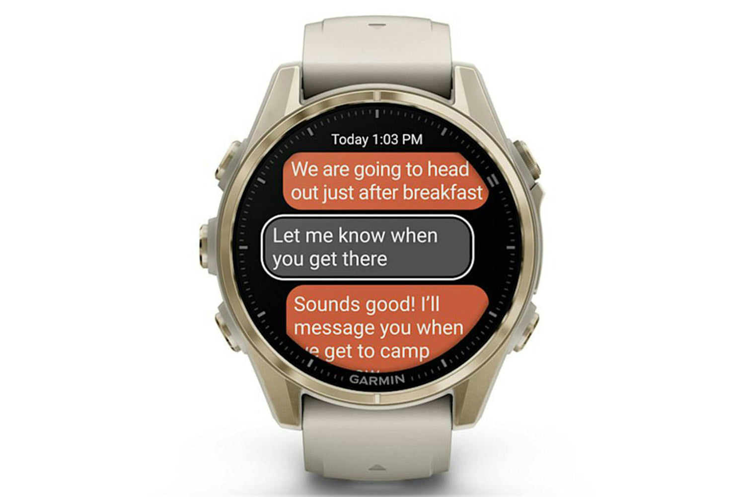 Garmin Fenix 8 Smart Watch | 43mm | Soft Gold with Fog Grey/Dark Sandstone-9