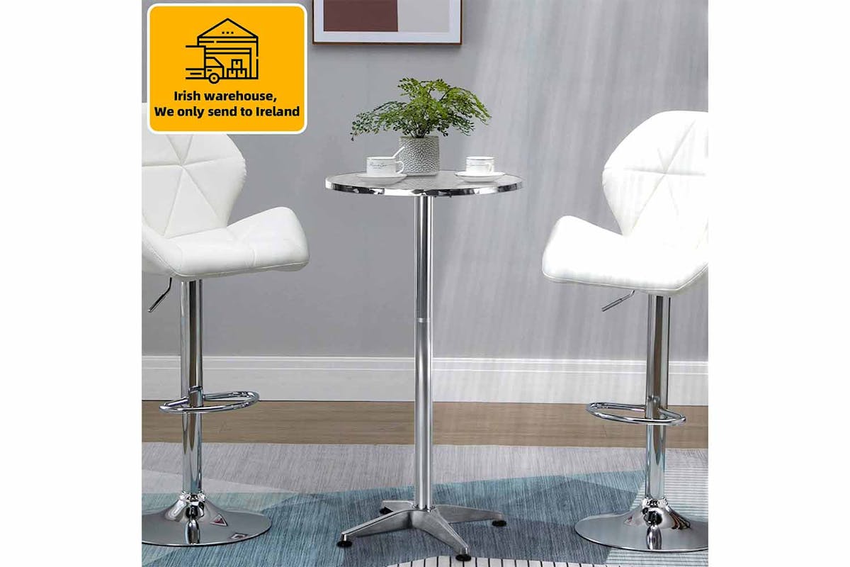 Homcom Adjustable Bar Table | Silver-3