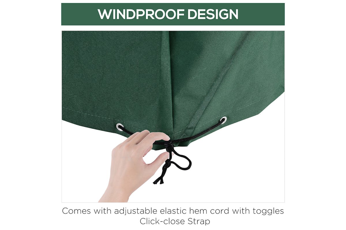 Outsunny UV/Rain Protective Rattan Furniture Cover | Green-4