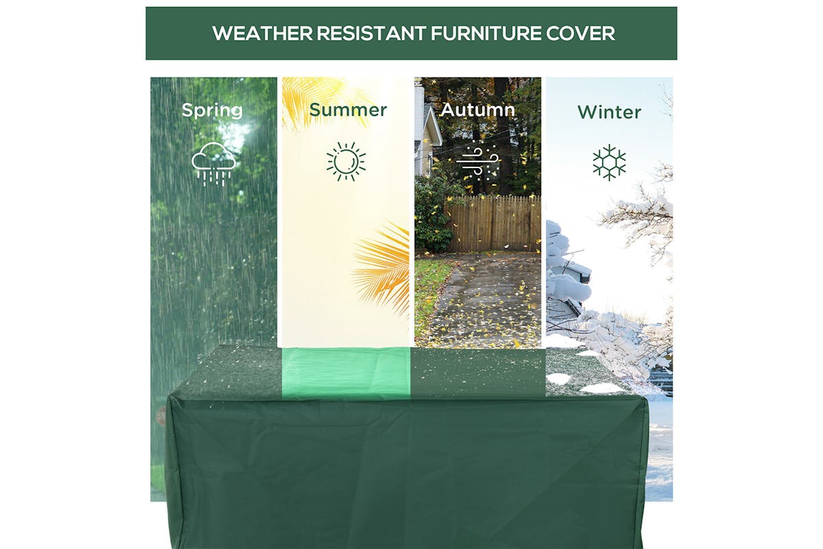 Outsunny UV/Rain Protective Rattan Furniture Cover | Green-6