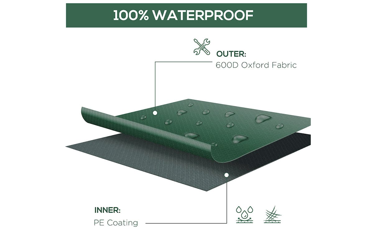 Outsunny UV/Rain Protective Furniture Cover for Garden | Green-6