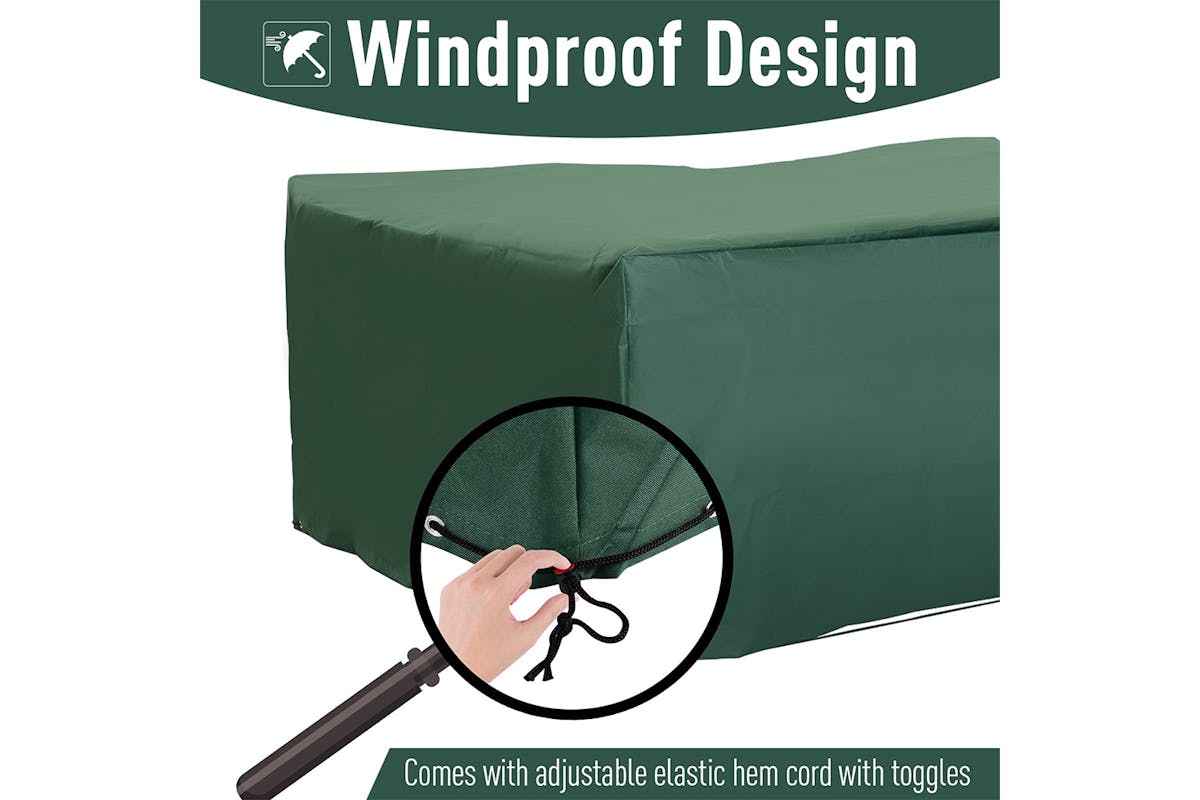 Outsunny UV/Rain Protective Rattan Furniture Cover | Green-3