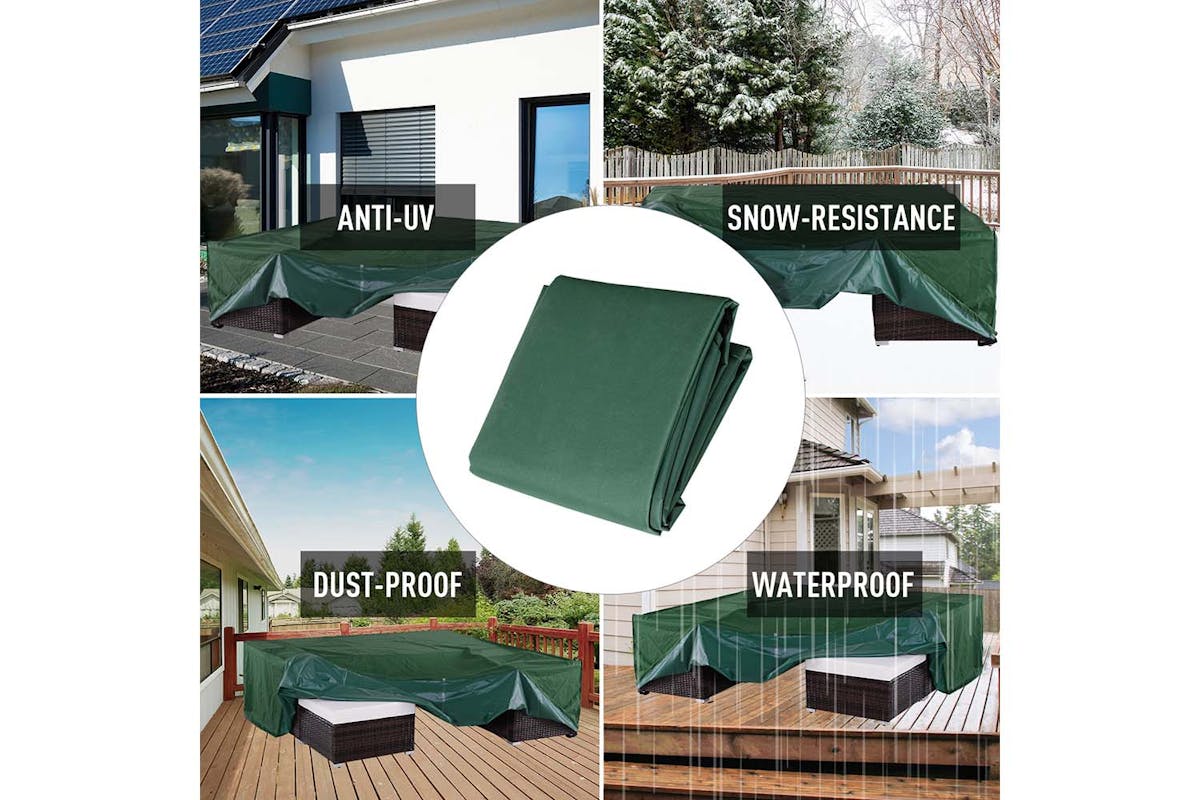 Outsunny UV/Rain Protective Rattan Furniture Cover | Green-6