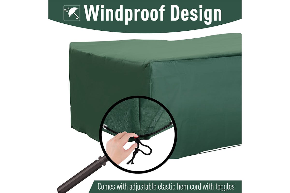 Outsunny UV/Rain Protective Rattan Furniture Cover | Green-3