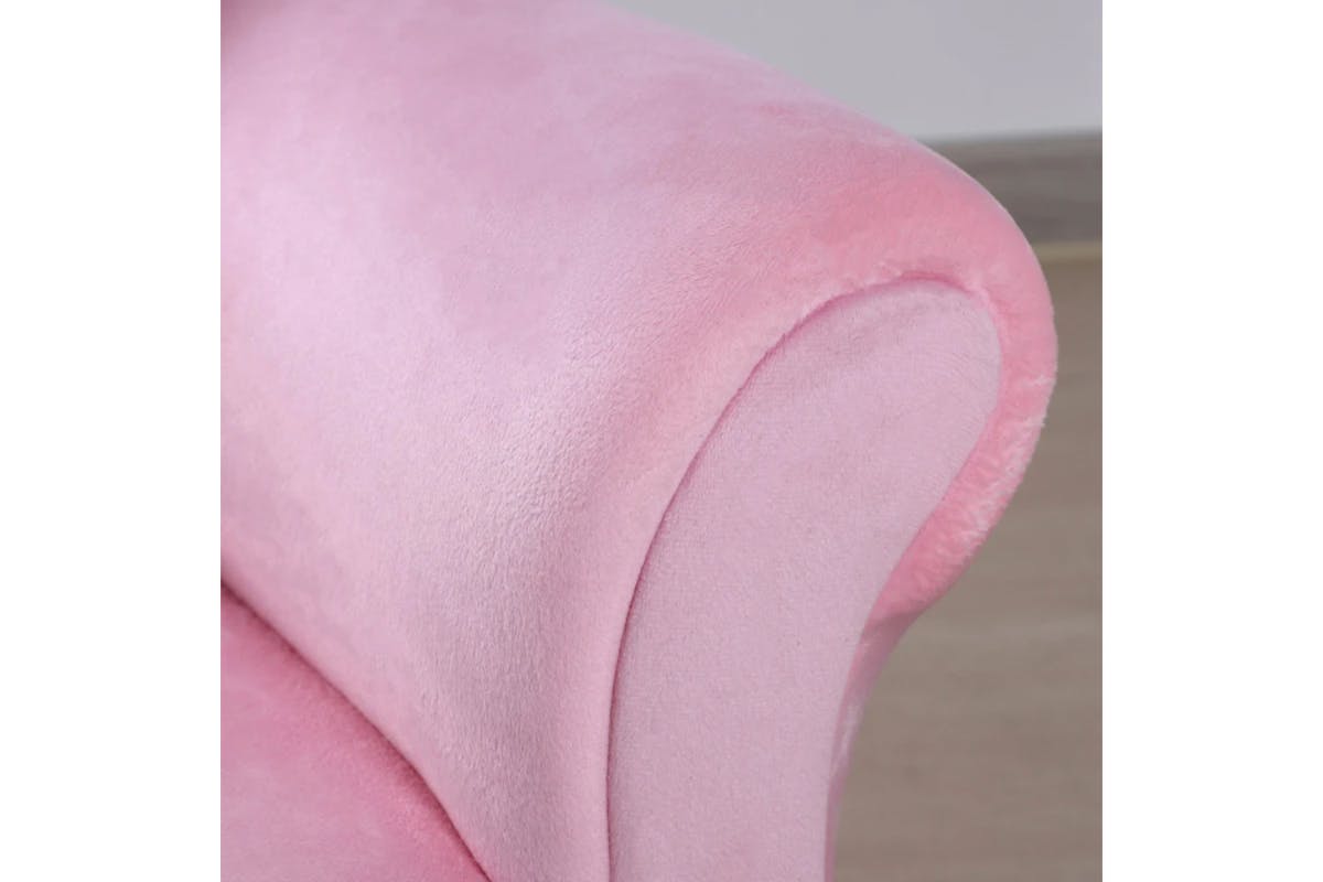 Homcom Toddlercouch Wooden Frame Kids Sofa | Pink-10