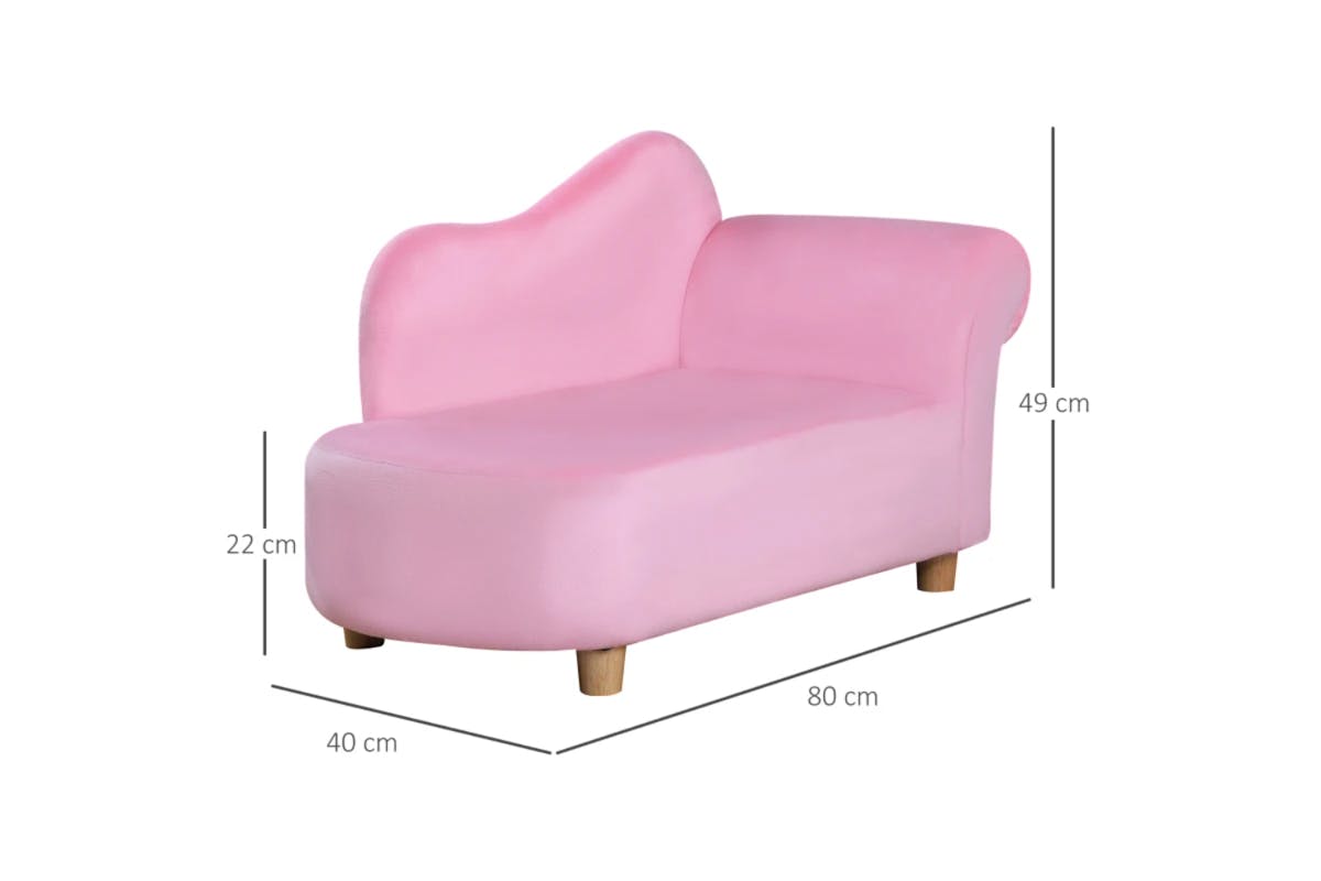 Homcom Toddlercouch Wooden Frame Kids Sofa | Pink-14