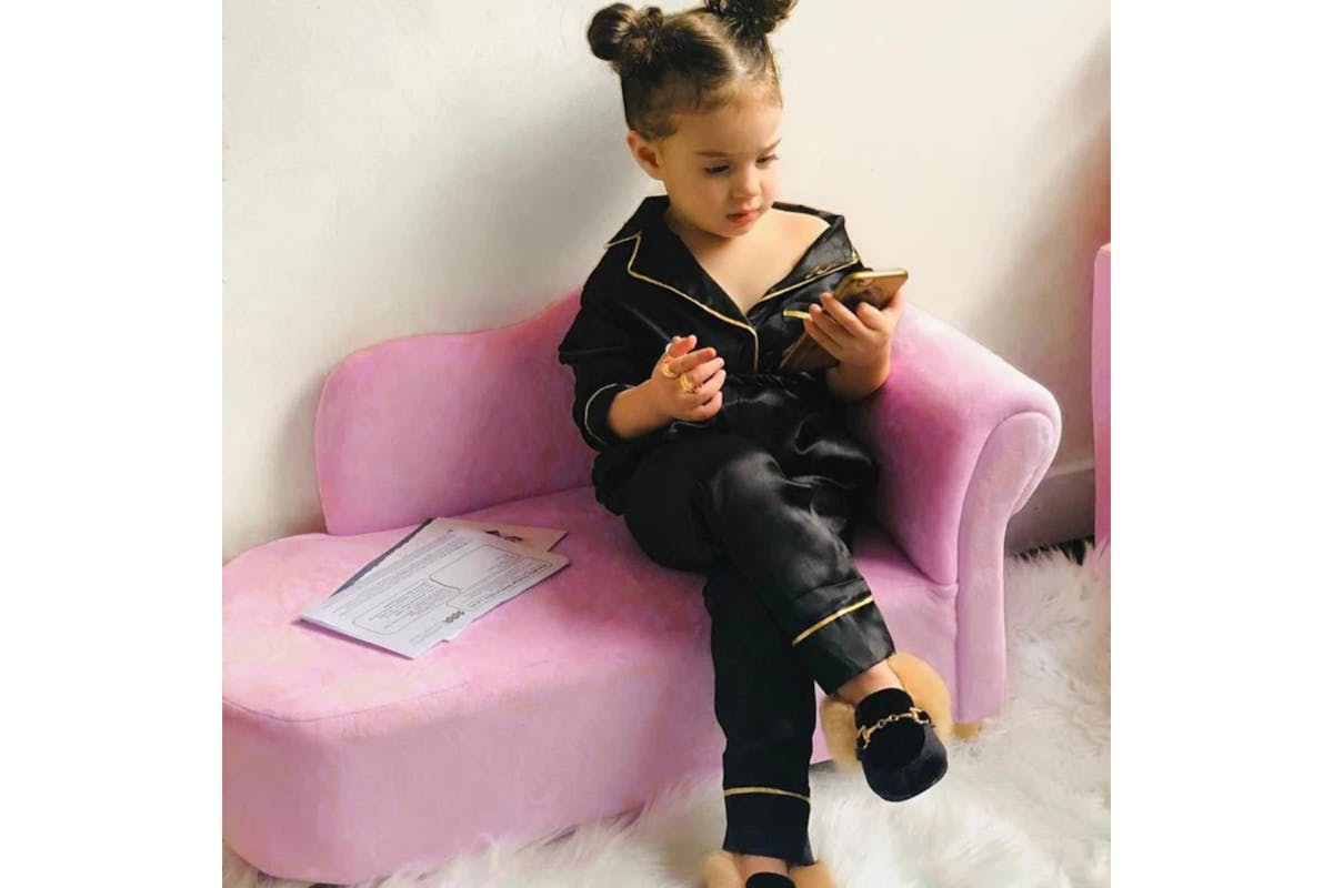 Homcom Toddlercouch Wooden Frame Kids Sofa | Pink-2
