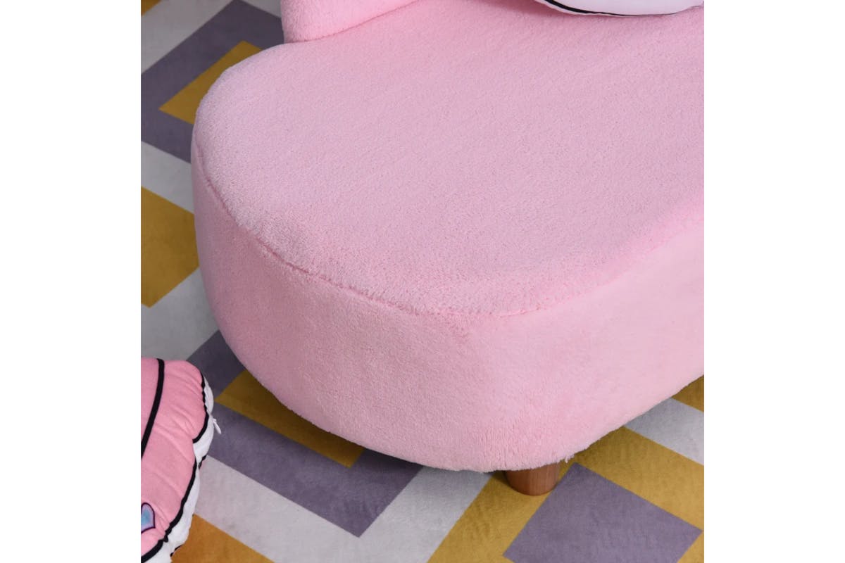 Homcom Toddlercouch Wooden Frame Kids Sofa | Pink-7