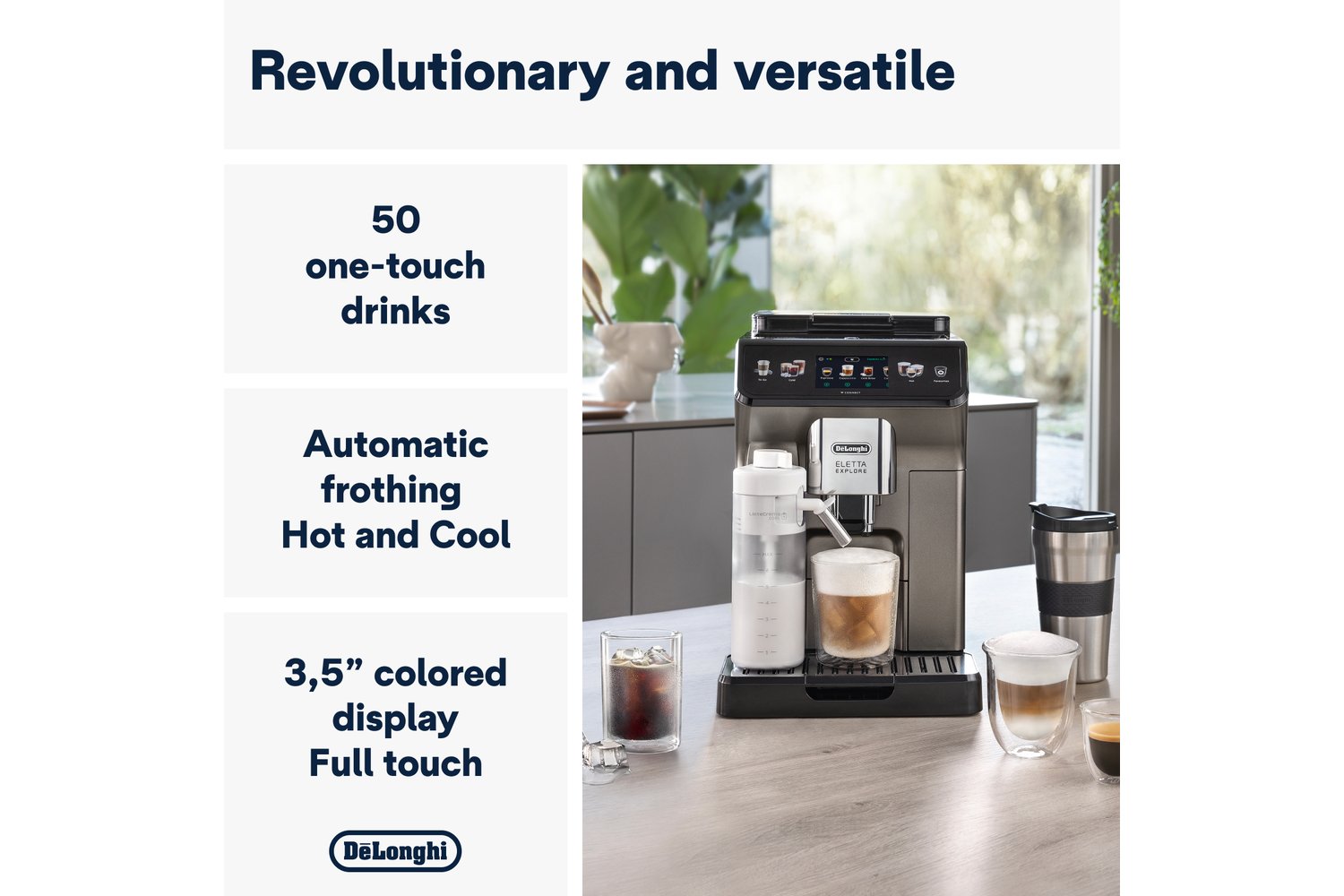 De'Longhi Eletta Explore Fully Automatic Bean-to-Cup Coffee Machine | ECAM450.86.T | Titanium-2
