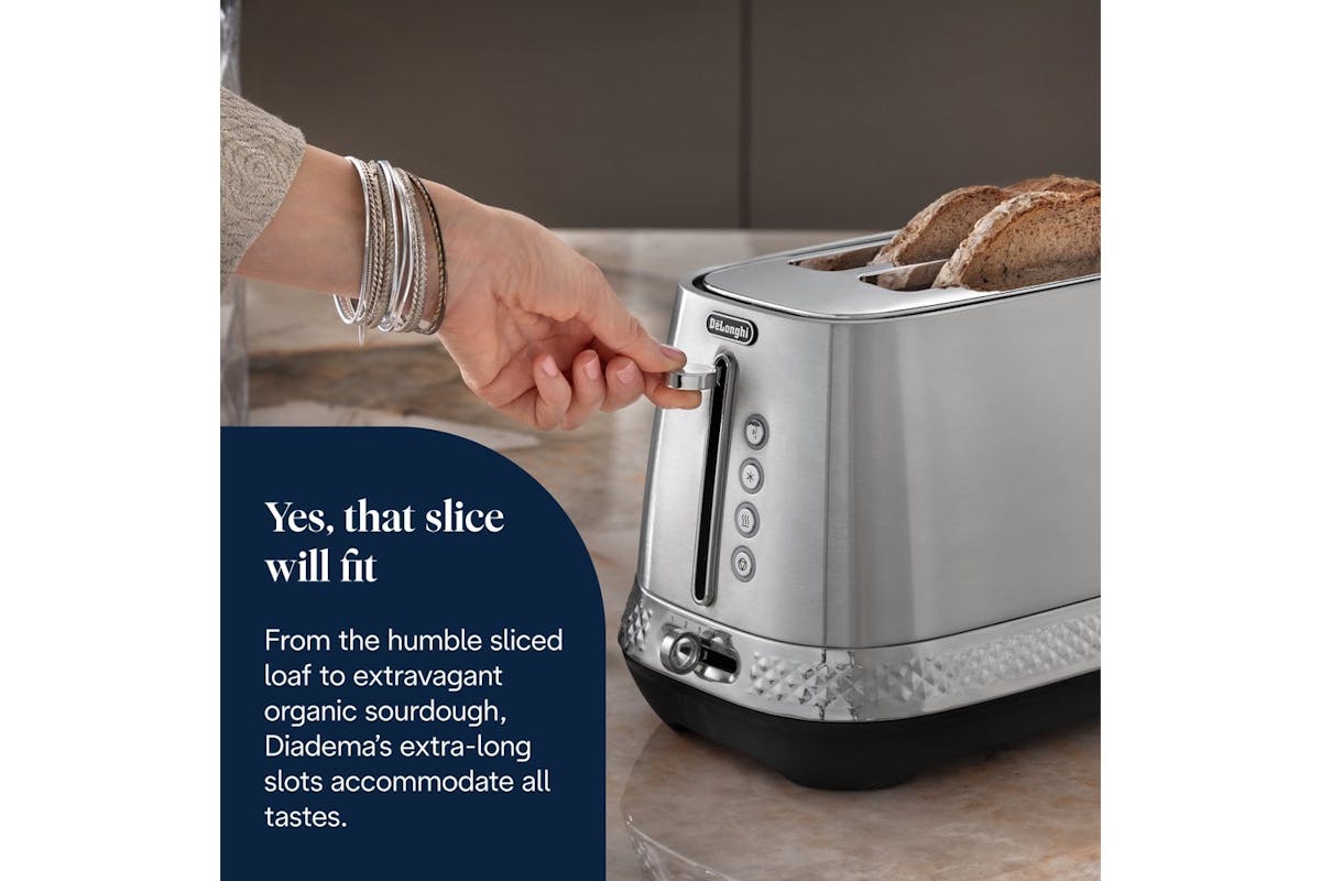 Delonghi Diadema 2 Slice Toaster | CTV3003.M | Metal-2