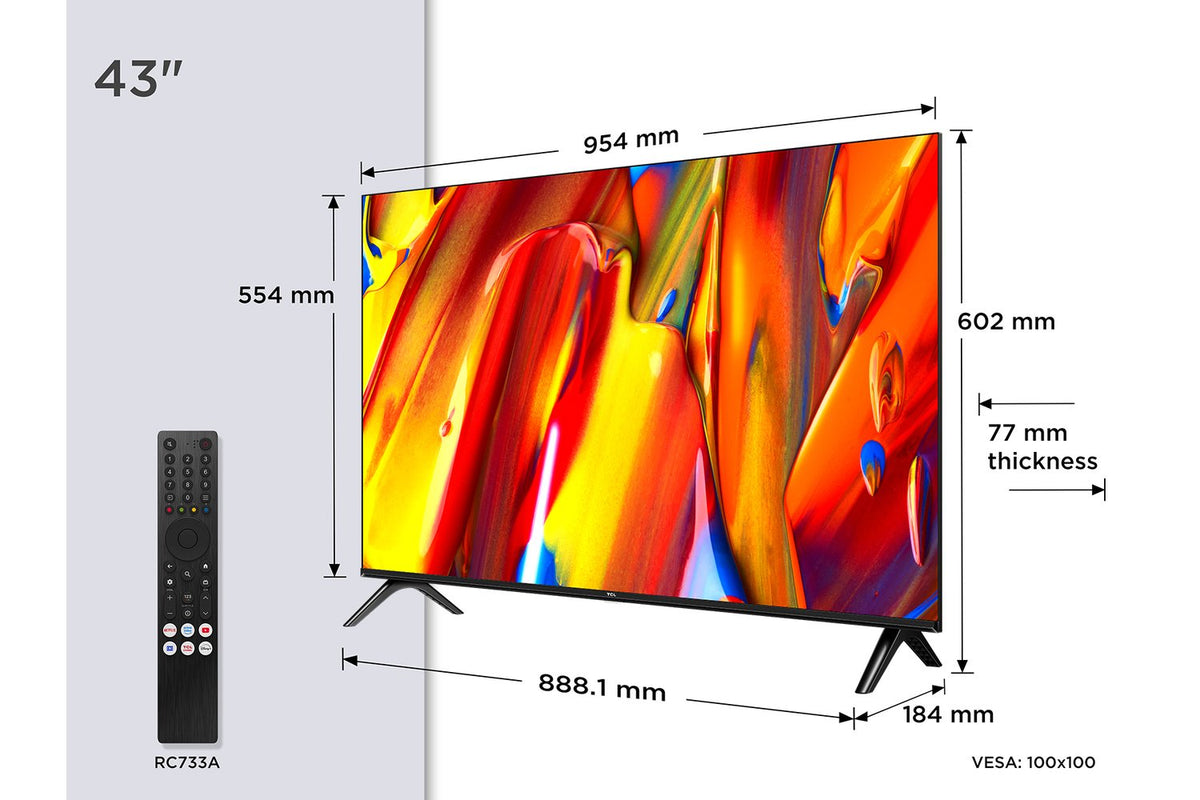 TCL 43" QLED Full HD HDR Android Smart TV | 43V5C-13