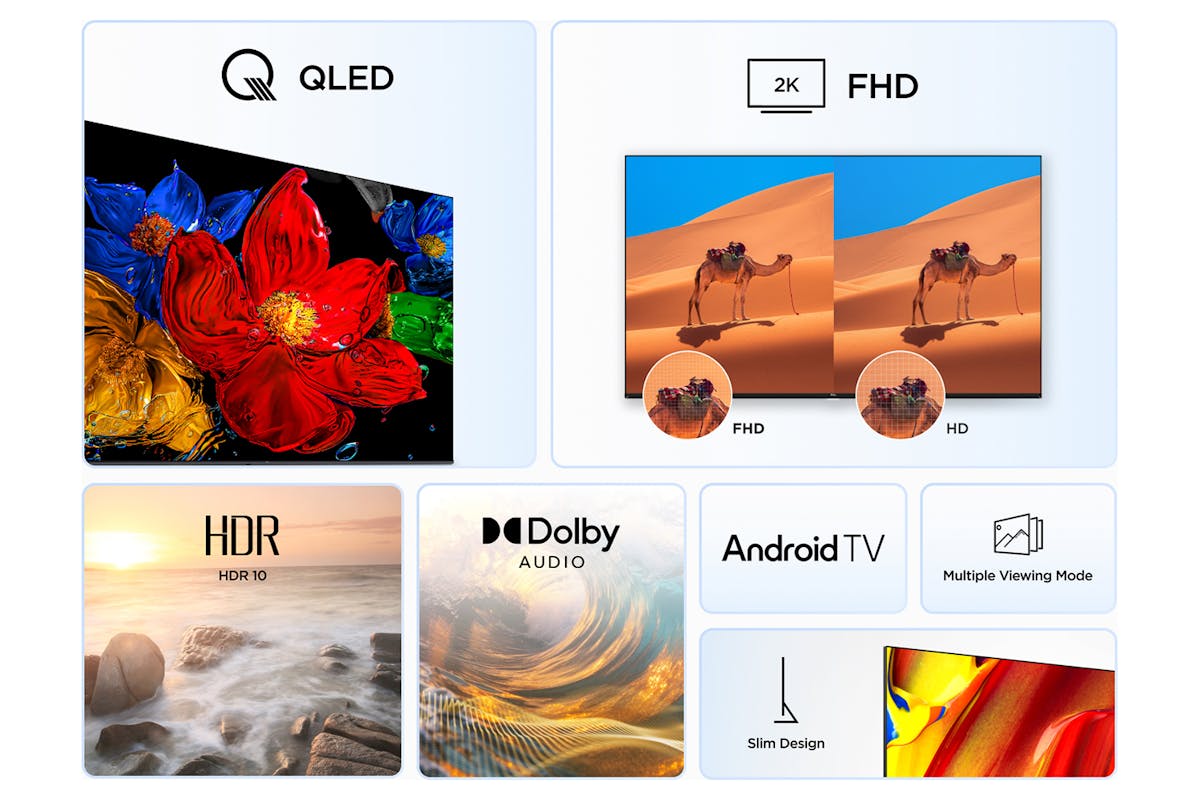 TCL 43" QLED Full HD HDR Android Smart TV | 43V5C-4