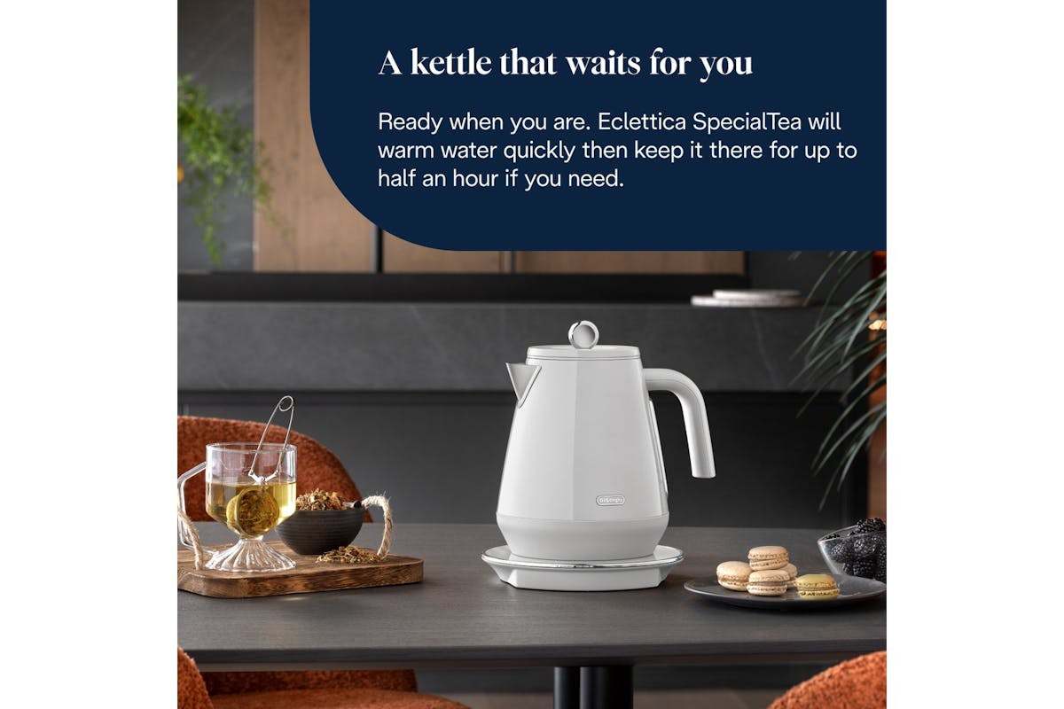 DeLonghi 1.7L Eclettica Special Tea Kettle | KBY3011.W | Whimsical White-5