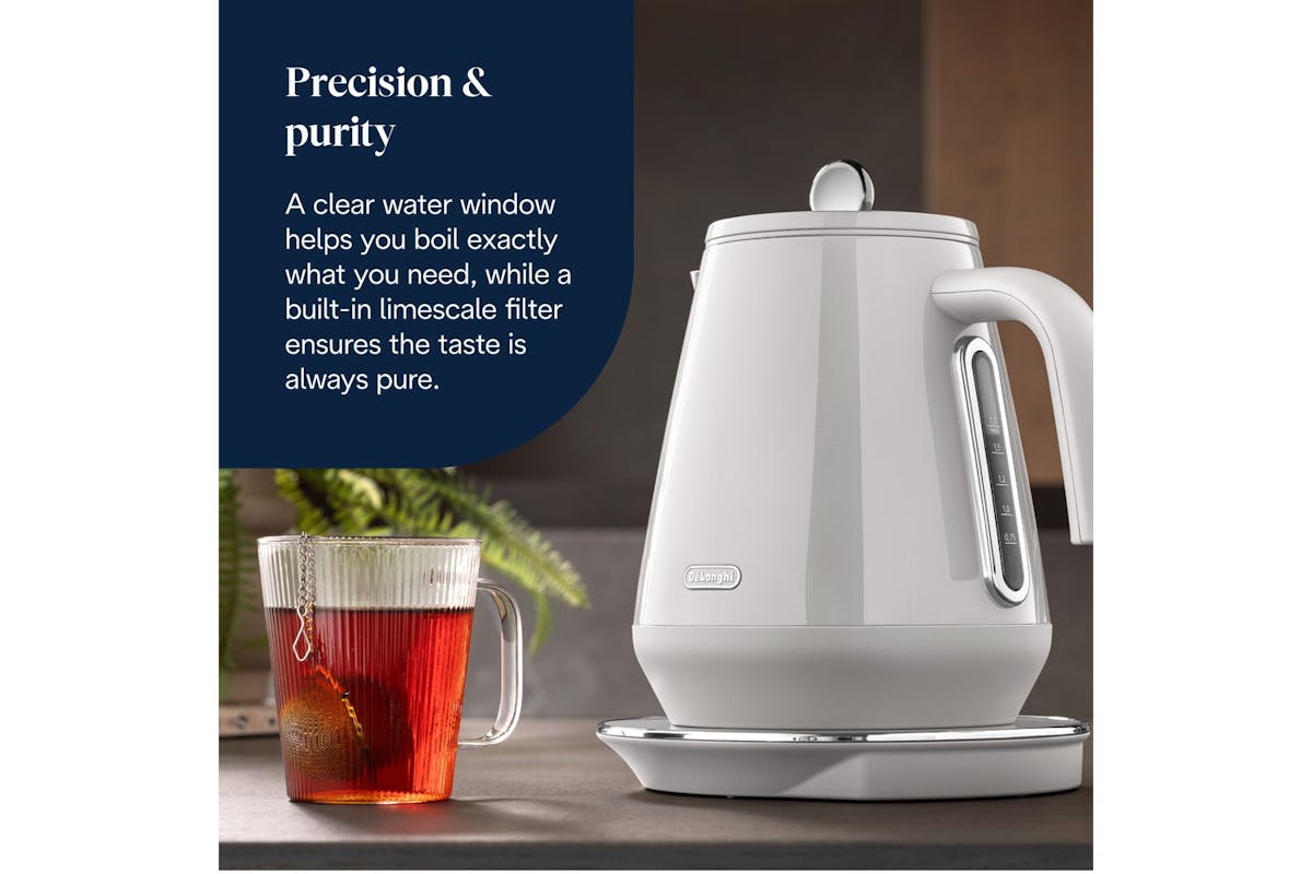 DeLonghi 1.7L Eclettica Special Tea Kettle | KBY3011.W | Whimsical White-6