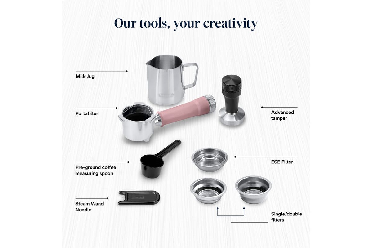 Delonghi Dedica Duo Coffee Machine | EC890.PK | Pink-9