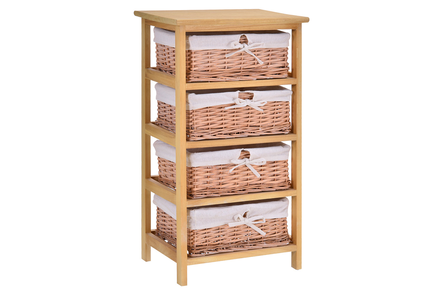 Homcom Wicker 4-Tier Storage Basket Shelf | Brown-2