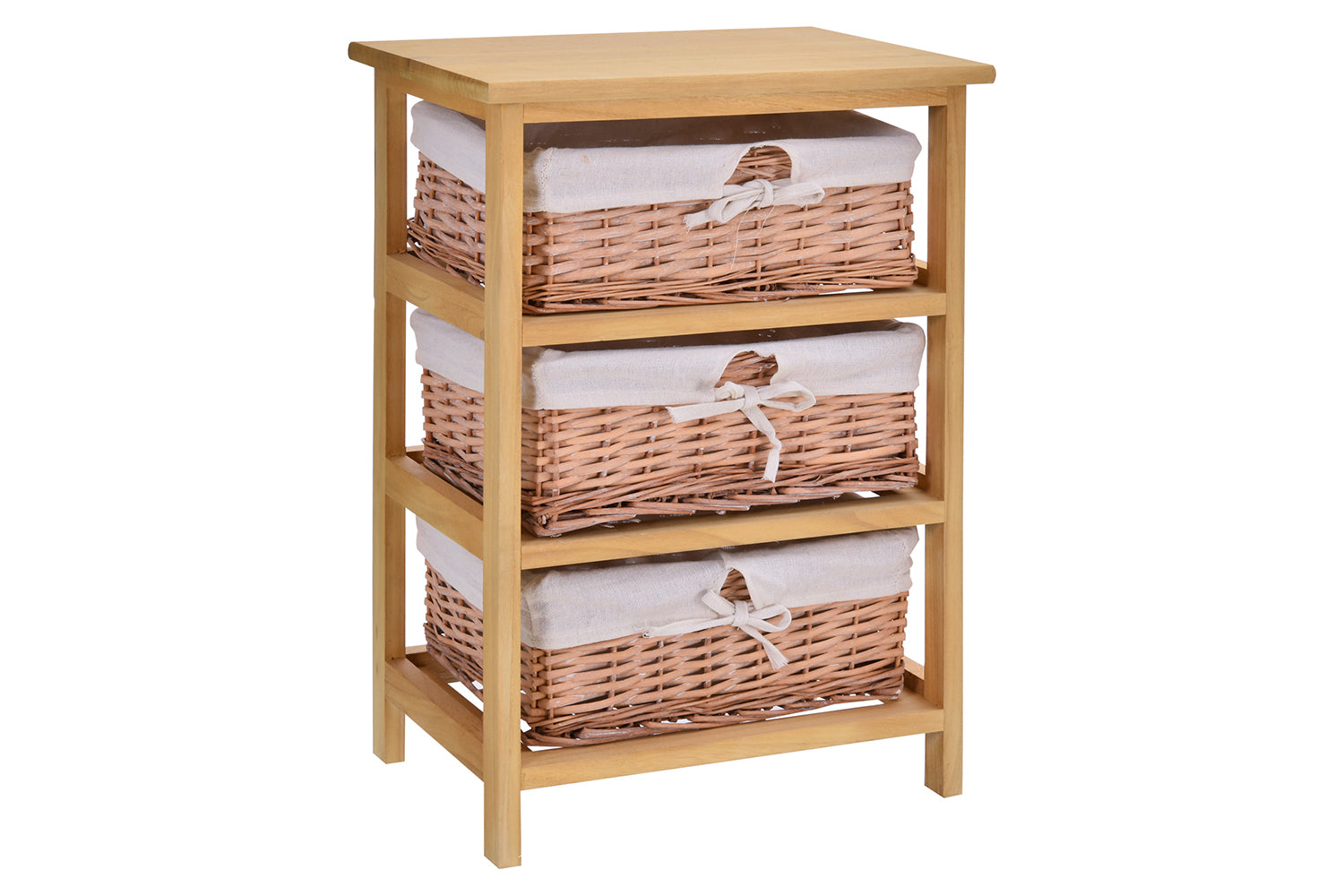 Homcom Wicker 3-Tier Storage Basket Shelf | Brown-2