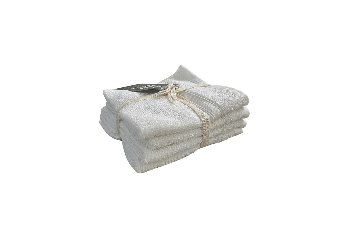 Cotton Terry Face Towel | 4 Pack | White-2