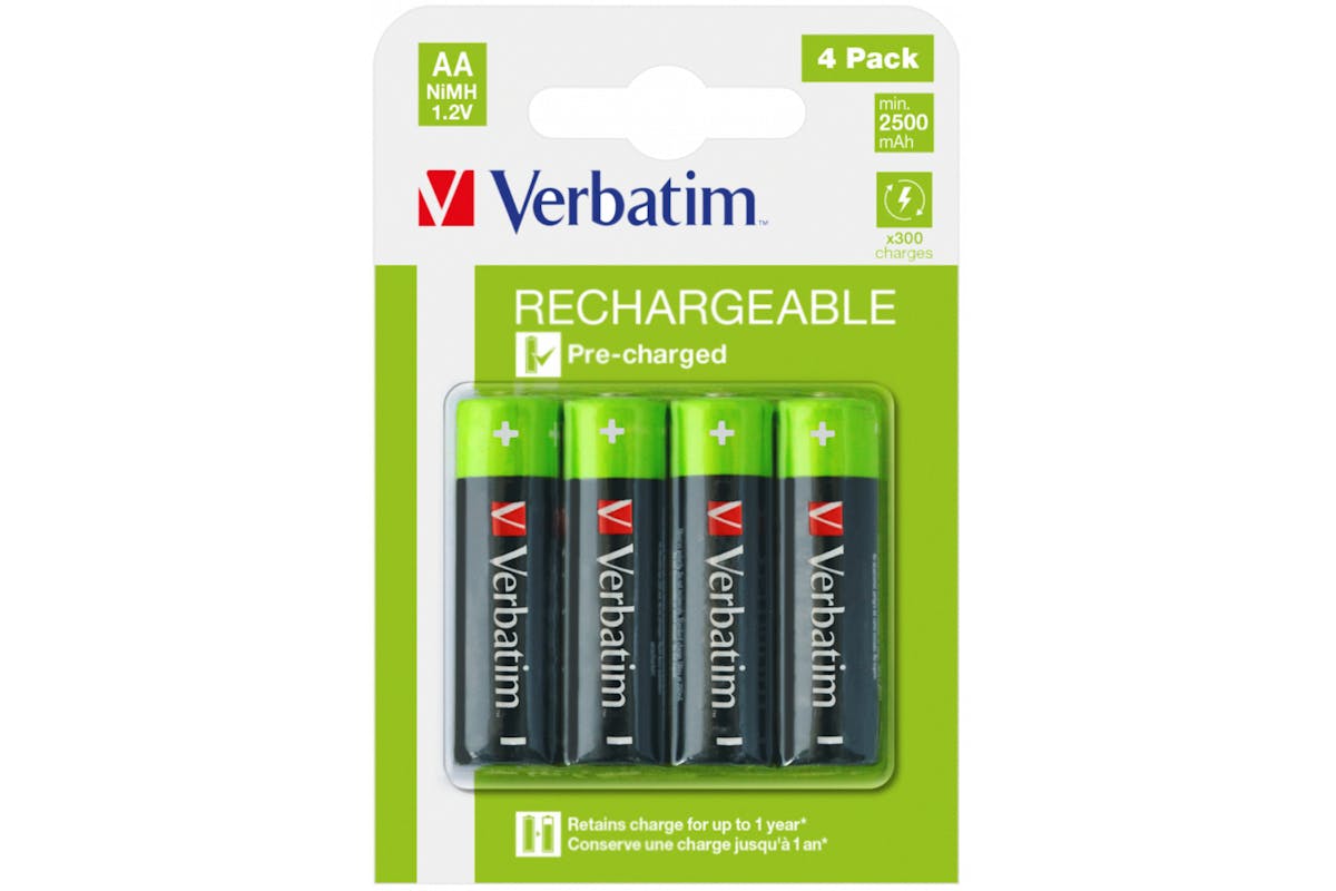 Verbatim AA Premium Rechargeable Batteries | 4 Pack-5