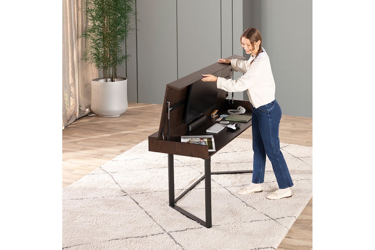 Transformer Desk | Dark Walnut/Black-2