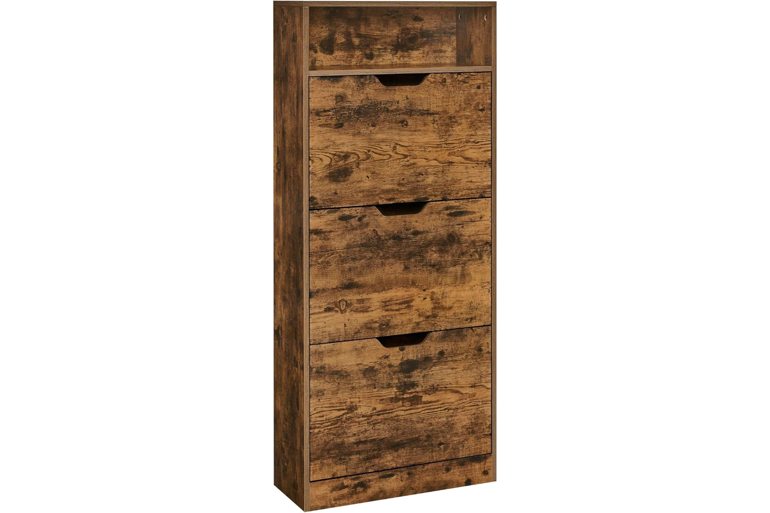 Vasagle Lbc046b01 Shoe Cabinet With 3 Flaps, Shoe Rack, Open Compartment, Adjustable Divider For 14-18 Pairs Of Shoes, Hallway, 24 X 60 X 139 Cm, Vintage Brown, Lbc046b01