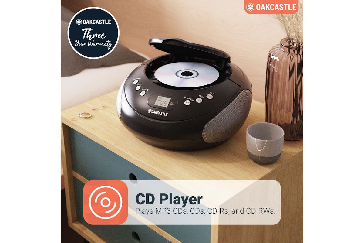 Majority Audio | Oakcastle CD250 Portable CD Player Boombox | Bluetooth & FM Radio | Black-3