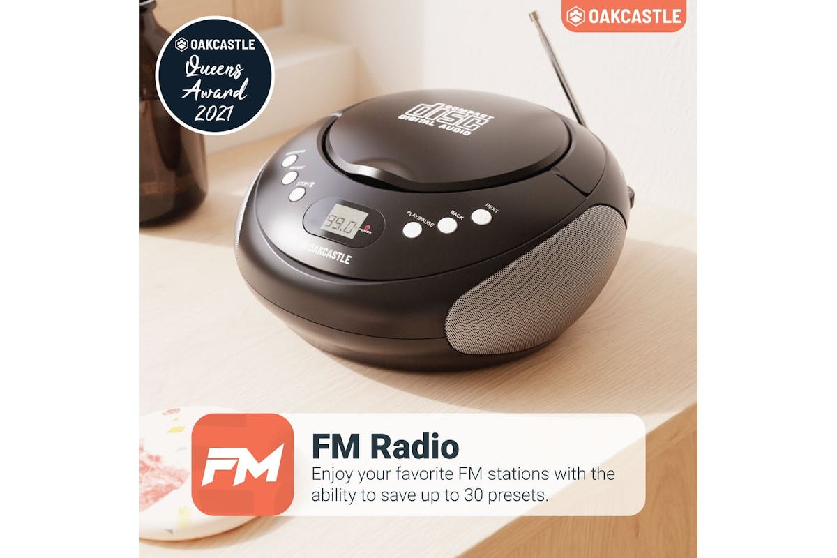 Majority Audio | Oakcastle CD250 Portable CD Player Boombox | Bluetooth & FM Radio | Black-4