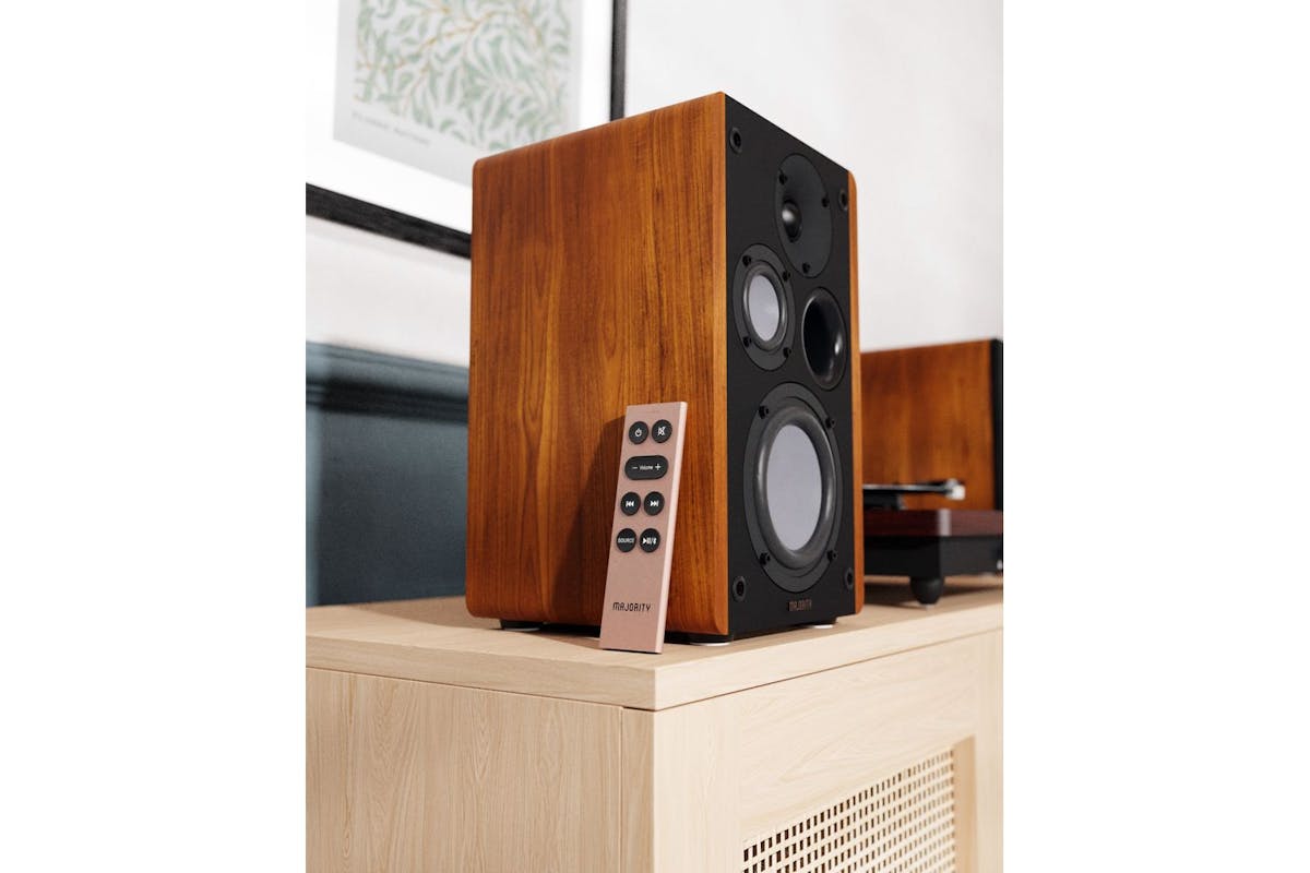 Majority D100 Bookshelf Speakers | Hi-fi Audio | Metal Speaker Cones | 100w-8
