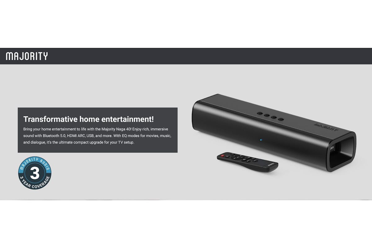 Majority Naga 40 2.1 | Bluetooth Soundbar | 70w-8