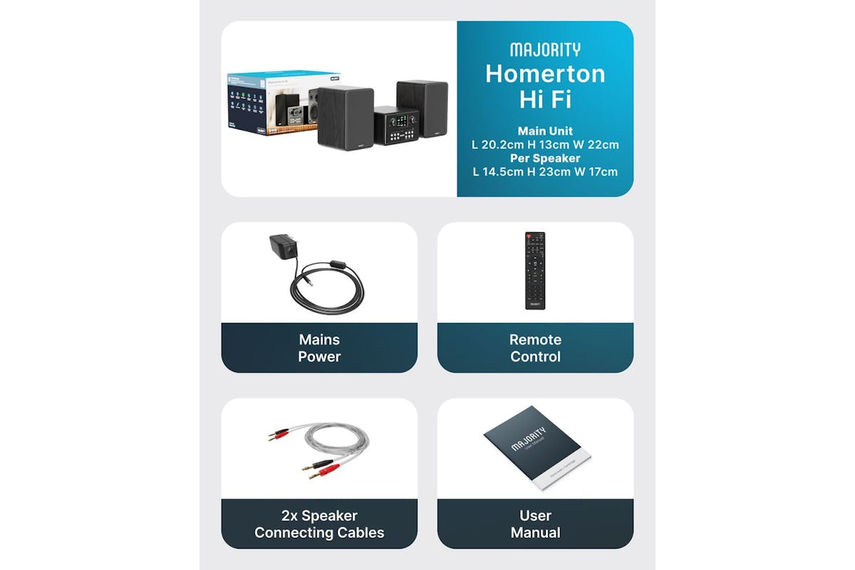 Majority Homerton Internet Radio Hi-Fi System | 1000003061-6