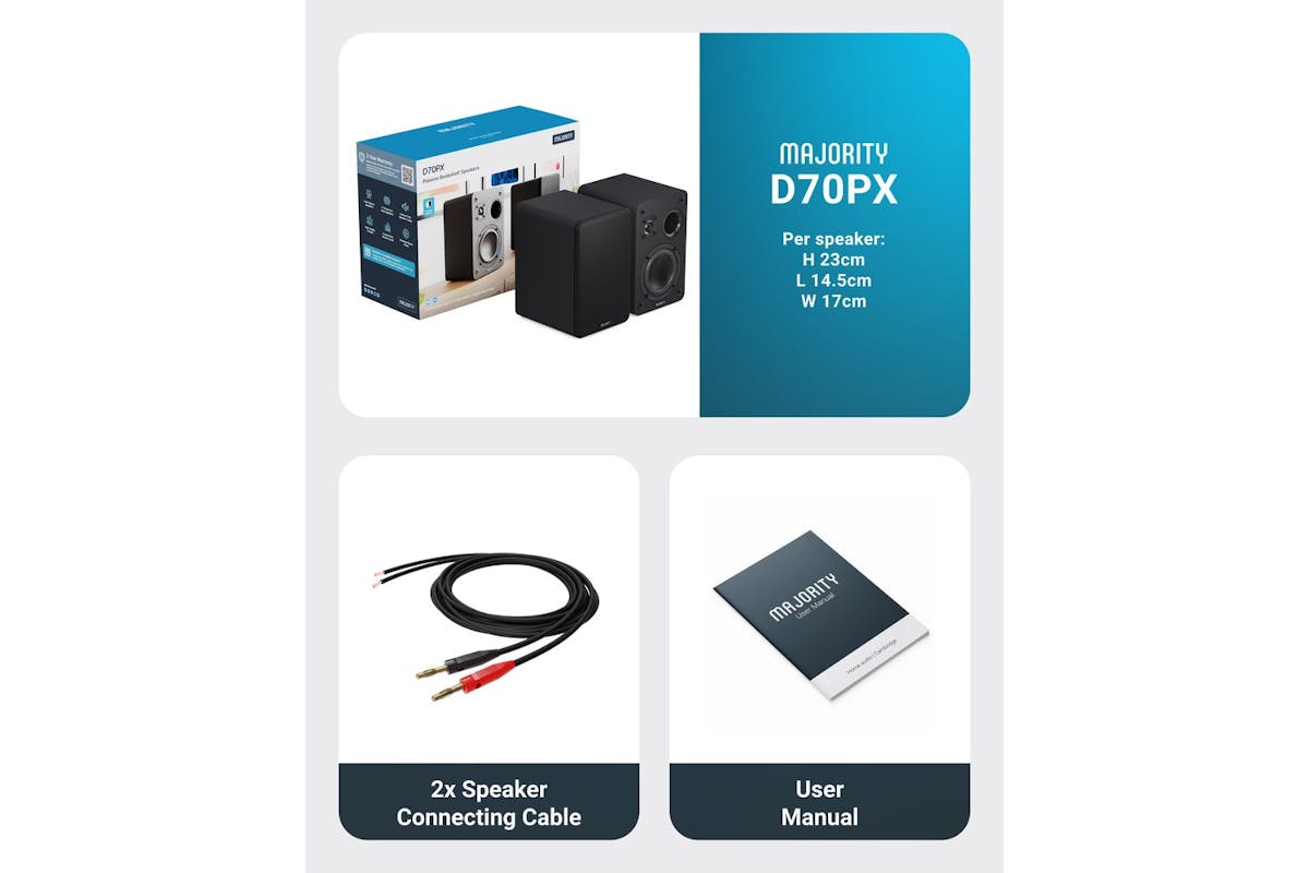 Majority D70x Passive Bookshelf Speakers-10